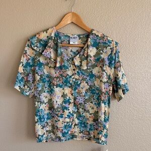 Koret Women's Floral Blouse - Green and Yellow